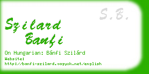szilard banfi business card